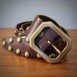Vintage 70s Brown rocker belt